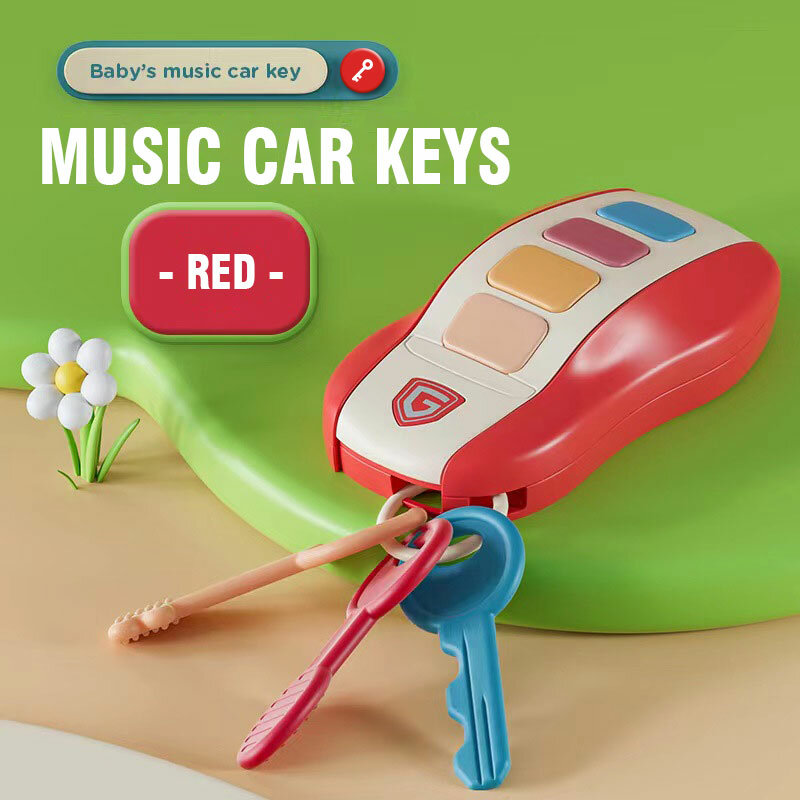 Mainan bayi kunci mobil musikal Model simulasi jarak jauh pintar vokal mainan anak mainan edukasi pura-pura musik untuk hadiah anak-anak