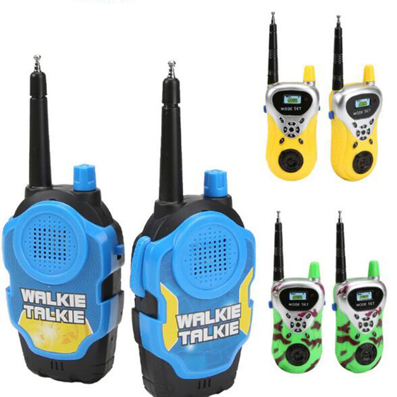 2Pcs/Set Walkie Talkies 50M Mini 2Ch Radio Phone for Kids Portable Handheld Children Outdoor Electronic Interphone Toys