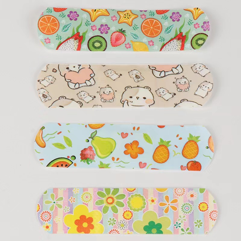 100pcs/lot Self Adhesive Plasters Breathable Waterproof Bandages Cute Cartoon Patterned Patches Wound Strips Bandaids for Kids