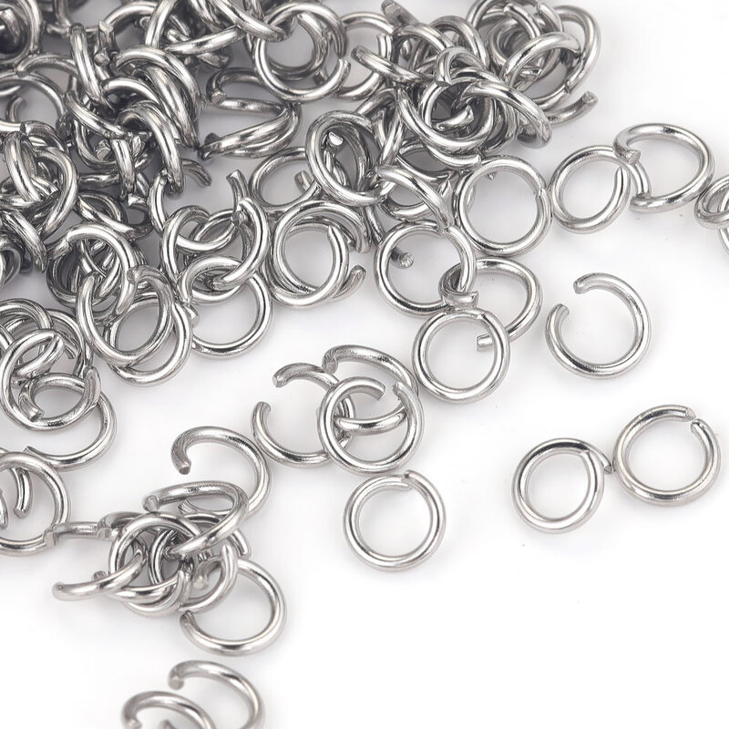 200szt Otwarte pierścienie skokowe ze stali nierdzewnej do tworzenia biżuterii DIY O-ring Złącza do materiałów jubilerskich Części hurtowe