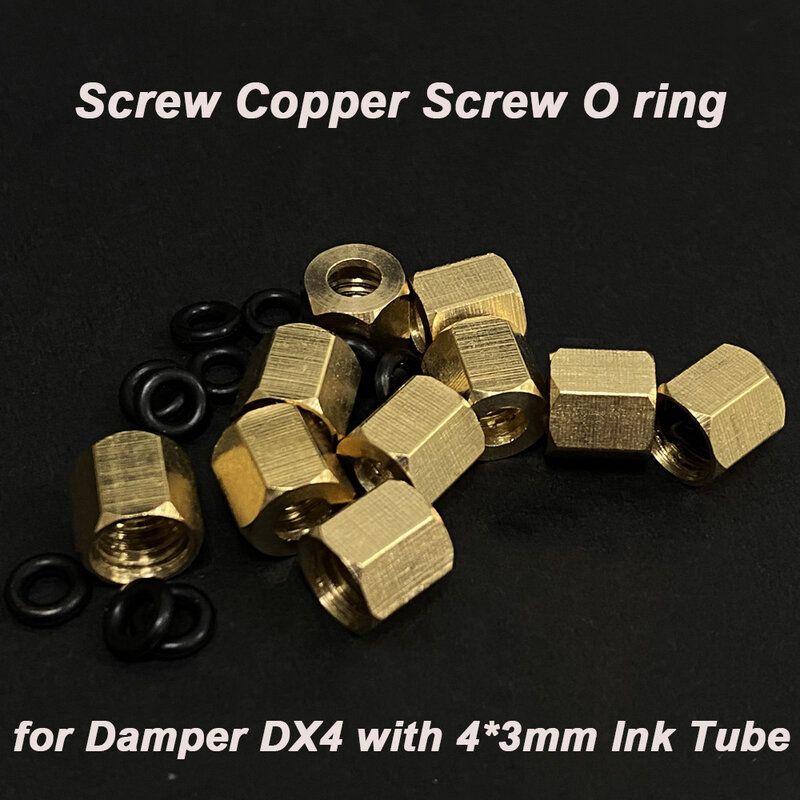 20pcs Screw Copper Screw O ring for Damper DX4 with 4*3mm 3*2mm Ink Tube