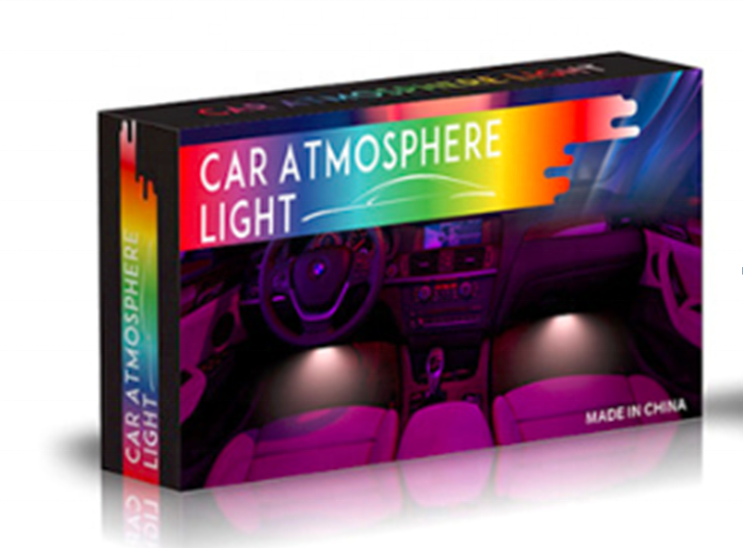 Decorativa Auto RGB LED Strip com controle remoto, carro música luz, Auto Acessórios, IR, Interior