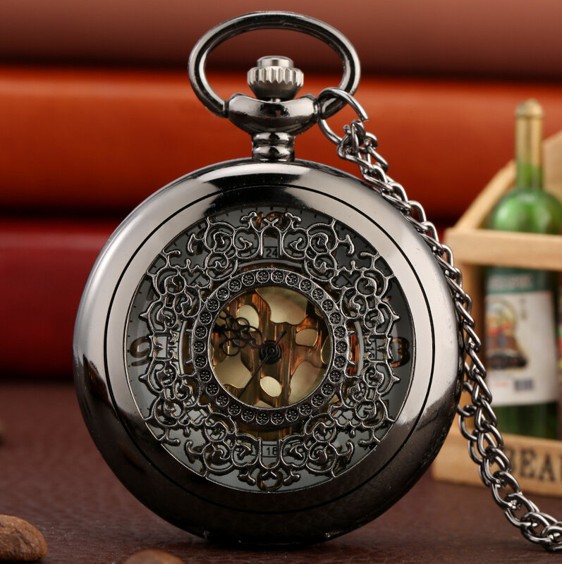 Ciondolo Vintage Hollow squisite griglie elegante regalo retrò uomo donna orologio da tasca con catena collana al quarzo argento Pocketwatch