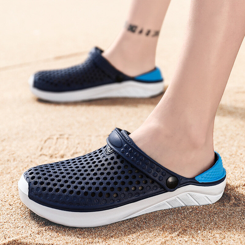 Unisex modne sandały na plażę gruba podeszwa pantofel wodoodporne antypoślizgowe sandały wsuwane klapki dla kobiet mężczyzn