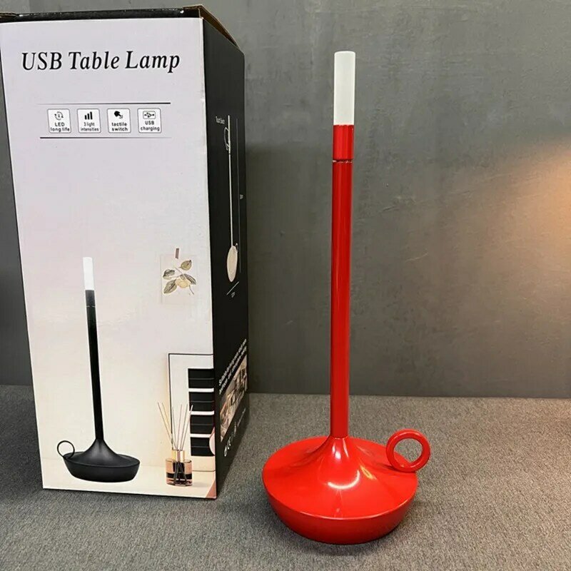 مصباح طاولة لمس إبداعي ريترو USB قابل لإعادة الشحن ، مصباح محيط مطعم ، مصباح جانبي لاسلكي LED ، زينة USB