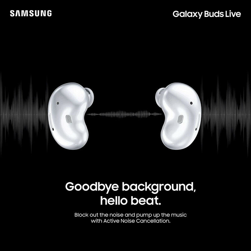 سماعات Galaxy Buds لاسلكية Live True ، إلغاء الضوضاء النشط ، علبة شحن ، قابلة للتطبيق على هاتف Samsung Handphone ، جديد