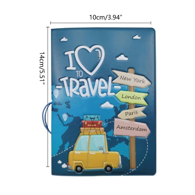 Trendy PU Passport Holder Wallet Credit Card Case Portable Convenient Christmas Gift for Frequent Trips