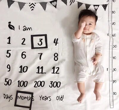 Neugeborenen Baby Monatlichen Wachstum Milestone Decke Fotografie Zubehör für Teppich Baby Jungen Mädchen Fotografie Requisiten Hintergrund Tuch