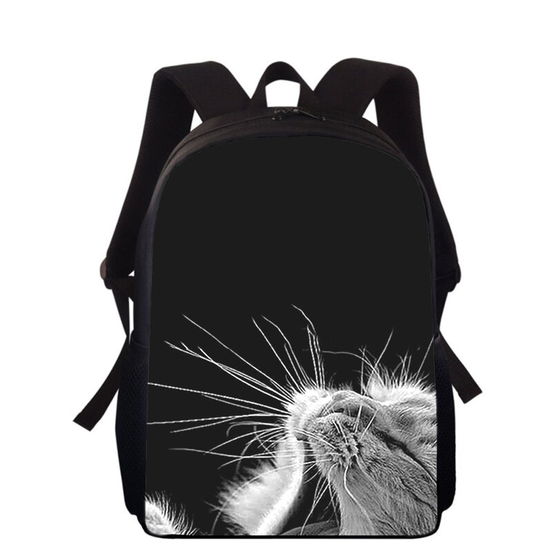 Милый детский рюкзак с 3D рисунком в виде кошки 15 дюймов, рюкзак для девочек средней длины, школьные рюкзаки для учеников