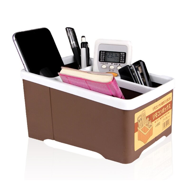 New 4 Compartments Remote Control Holder Multifunction Desktop Organizer Home Sundries Storage Box Caddy Stationery Shelf
