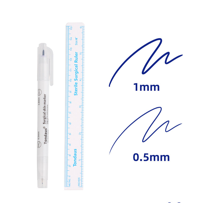 1 قطعة الأبيض الأزرق المؤقتة الوشم ماركر الجراحية الجلد قلم تحديد الشفاه الحاجب كحل الحاجب الجسم أداة تجميل دائم مقاوم للماء