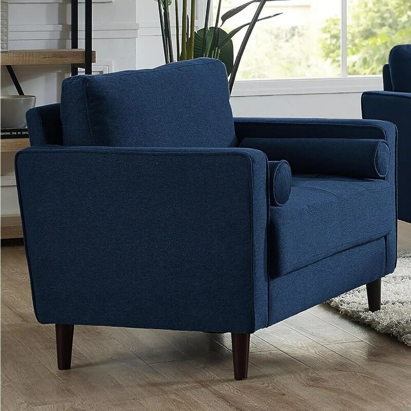 Poltrona decorativa para sala de estar, encosto azul marinho, cadeira de alta qualidade, mobília doméstica, cama e cama, 39.8 "W x 31.1" D x 33.5 "H