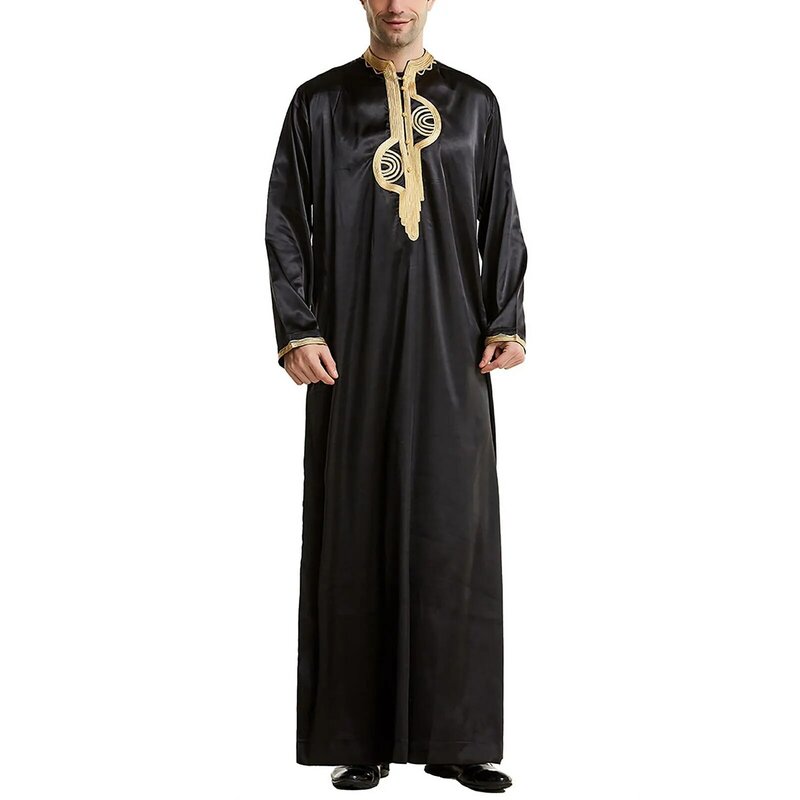 Abaya мусульманская Мужская одежда, мусульманские платья, модный кафтан, Пакистан, кафтан, Саудовская Аравия, Jubba Thobe, марокканский Дубай, мусульманский черный