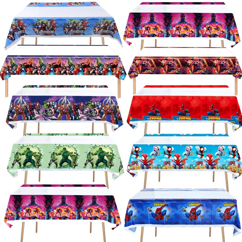 Mantel de superhéroe de dibujos animados, decoración de fiesta de cumpleaños, vajilla de Los Vengadores, cubierta de mesa, suministros para Baby Shower de niños