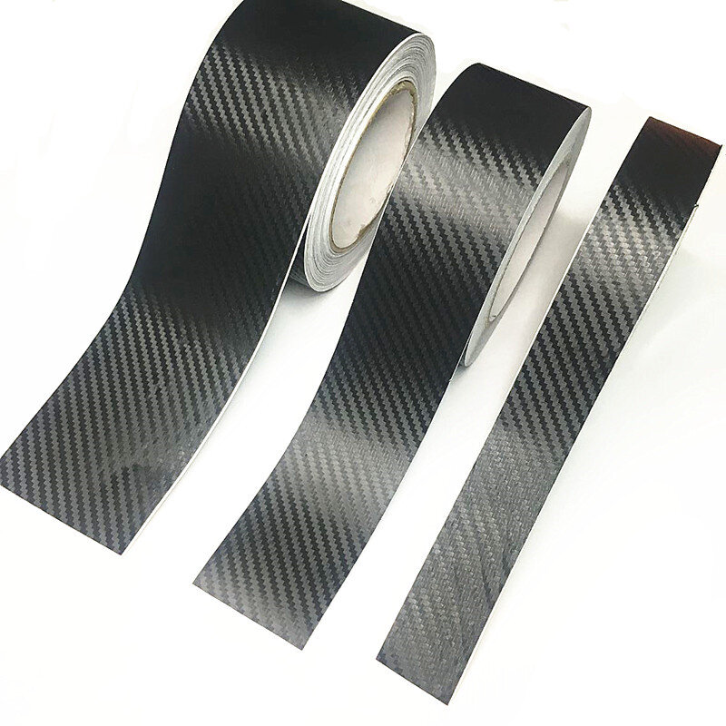 Pegatina de fibra de carbono 3D para coche, Tira protectora de pasta DIY, película de protección impermeable para el alféizar de la puerta del coche, espejo lateral, cinta antiarañazos