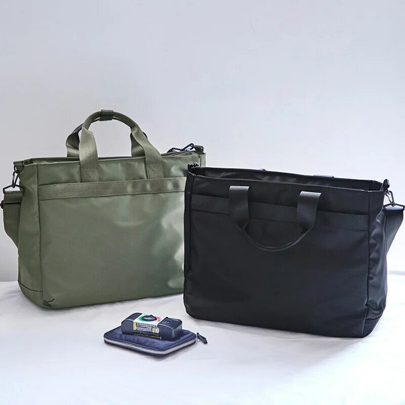 Деловая сумка в Корейском стиле для мужчин, нейлоновая тканевая вместительная сумочка-мессенджер на плечо, модная дорожная Повседневная сумка для ноутбука