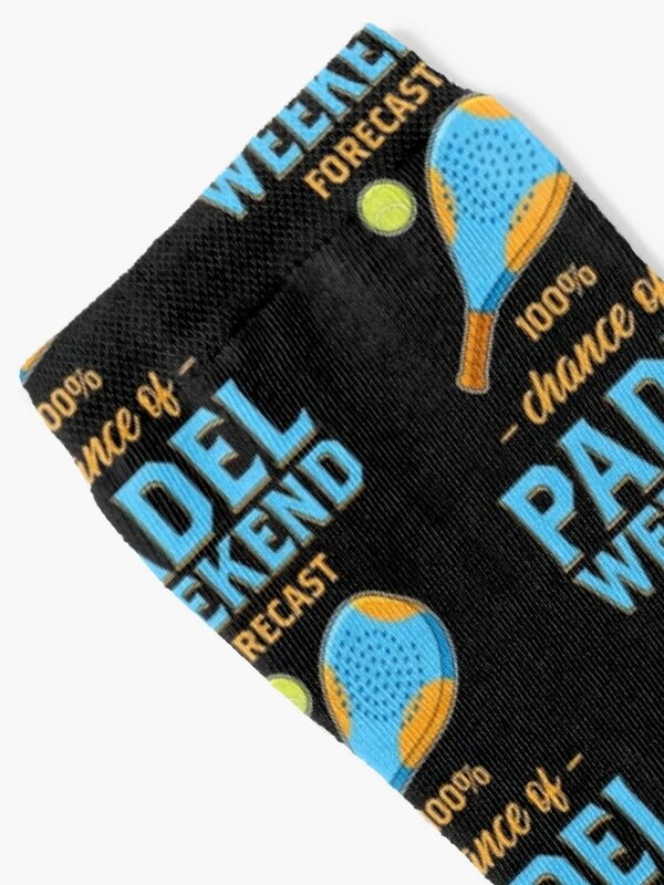 Wochenend vorhersage Paddel Tennis Padel Print Socken Männer Baumwolle hochwertige Cartoon Geschenke Socken Damen Herren