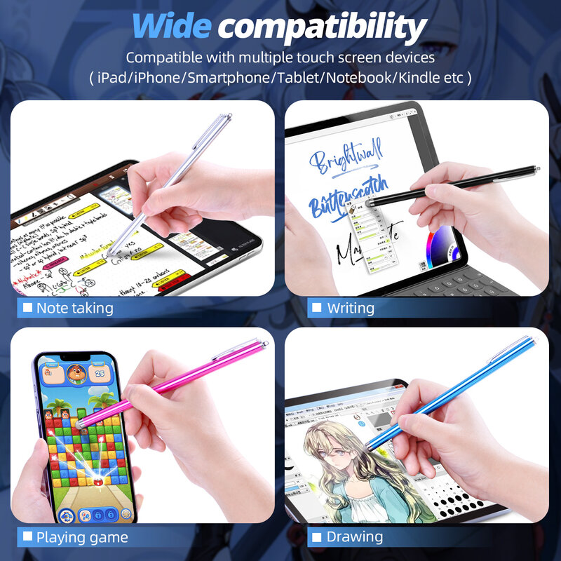 Lápiz capacitivo de pantalla táctil para tableta, lápiz óptico largo de 18,5 M para iPhone, Samsung, iPad, teléfono Android Universal, lápiz táctil de dibujo