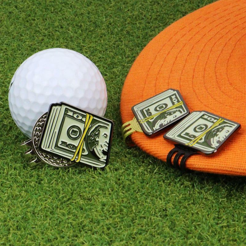 Golf Hut Clip mit magnetischen Ball Marker Dollar Bill Ball Marker Golf Geschenk Mark Golf Tool Zubehör Golfball Marker Halter