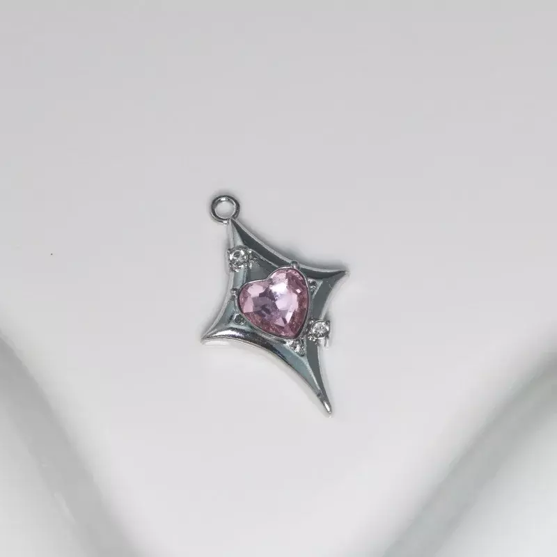 5Pcs Hearts Crystal Stars Charms ciondolo in lega di meteora per gioielli che fanno orecchini fai da te collana braccialetto forniture accessori