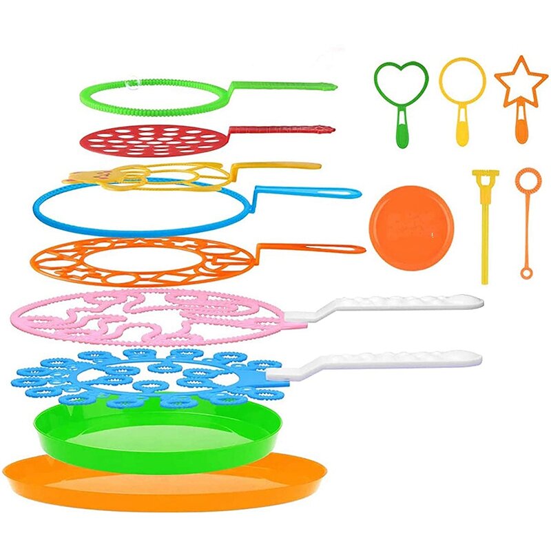 15PCS Big Bubbles Wand Kit for Kids Creative Bubble Making Toy Colorful Bubble for Outdoor Activity & Party