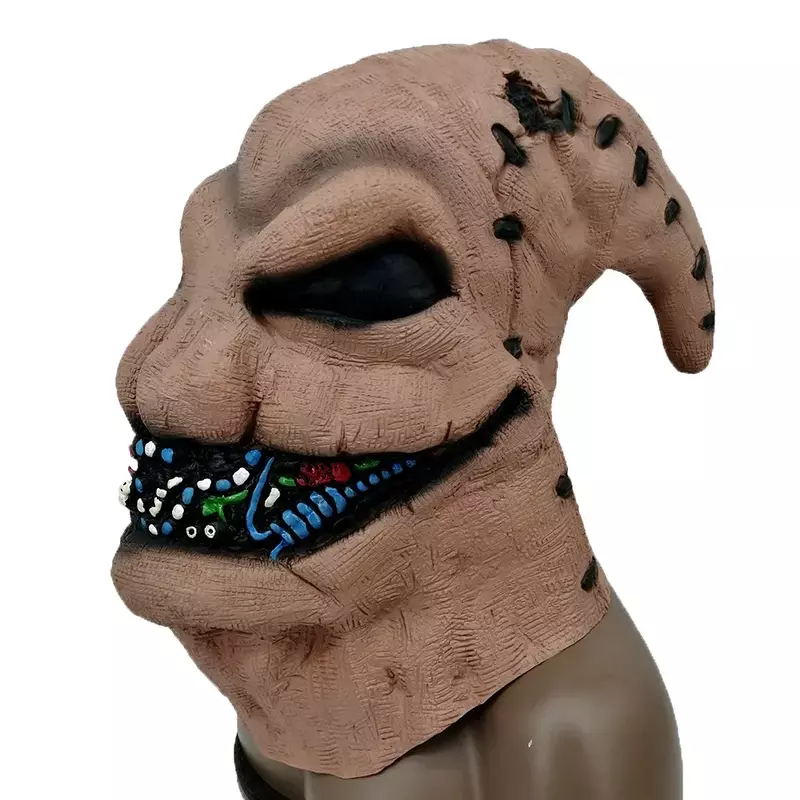 Masque Oogie Boogie du film The Nightmare, accessoires de monstre d'Halloween de Noël, costume de cosplay drôle en latex