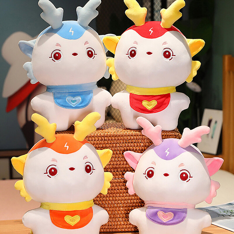 1PC 22CM Chinese Zodiac Dragon Doll Cute Plush Toys Cute Stuffed Mascot Dolls Stuffed Doll For 2024 New Year Decor