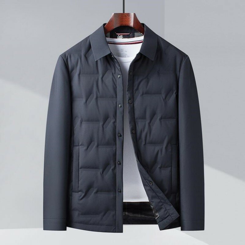 남성용 다운 파카 화이트 덕 다운 재킷, 두꺼운 디자인, 캐주얼 스타일리시 라펠 넥, 경량, 가을, 겨울, 신상