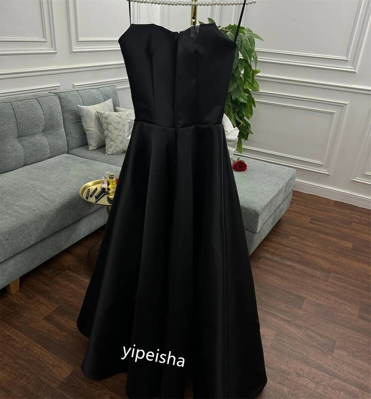 Бальное платье для выпускного вечера Саудовская Аравия атласное Цветочное платье без бретелек на заказ миди es