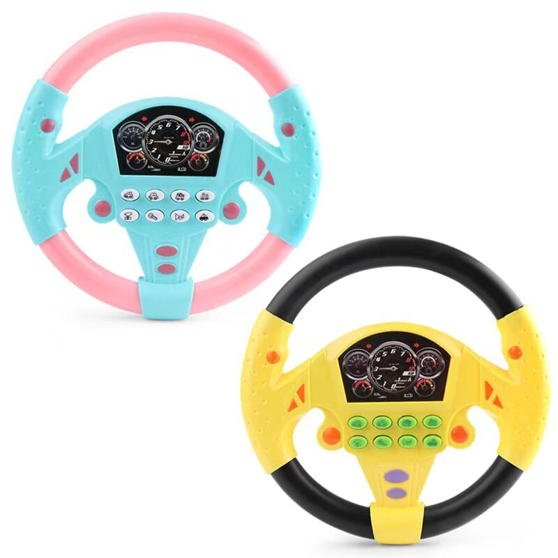 Simulate Driving Car Copilot Steering Wheel Eletric Baby Toys with Sound Kids Musical Educational Stroller Driving Vocal Toys