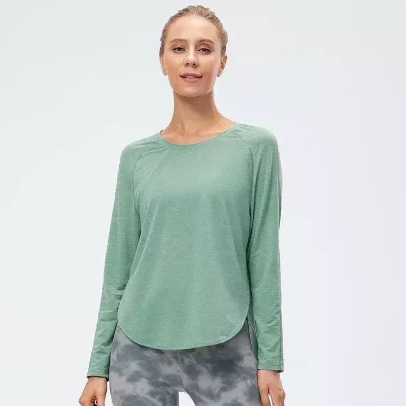 Zitrone Yoga Langarm Top Frauen Fitness Shirt Damen bekleidung Top atmungsaktive Outdoor Jogging Workout Blusen Sportswear T-Shirt