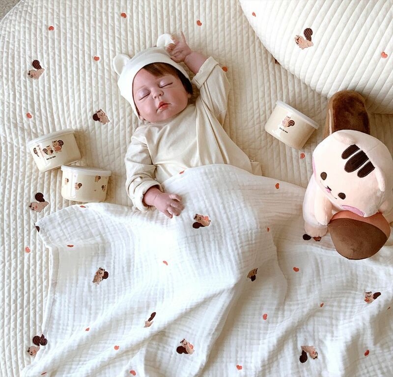 Karpet bayi bulat 85x85cm tikar Bermain karpet lipat bayi Korea matras permainan bayi tikar Aktivitas untuk karpet bayi Tatame karpet permainan bayi