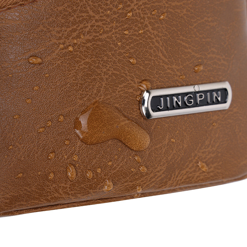 Men's Chest Pack Crossbody Bag Durable PU Leather Handbag Fashion New Solid Color Chest Bag Vintage Leisure Shoulder Business