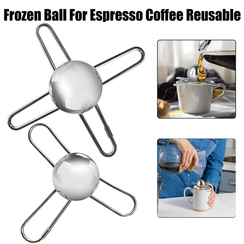 Frozen Ball For Espresso Coffee Reusable Cooling Coffee Tool Stainless Steel Ice Balls Cooling Coffee Flavor Enhancer Gadgets