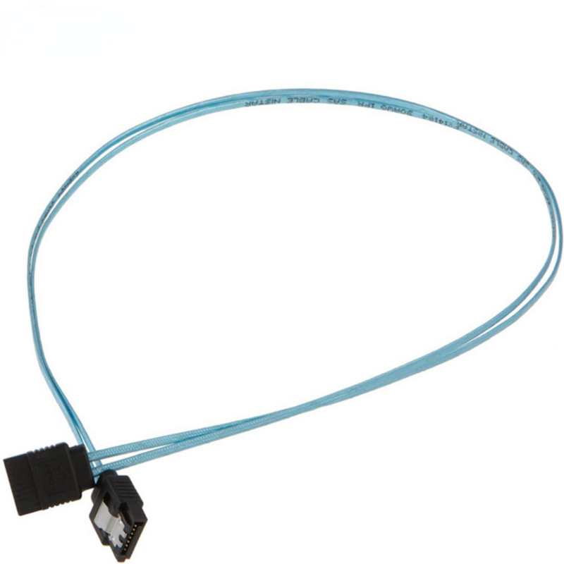 Kabel SATA 7-pin 12Gbps wanita ke sudut kanan kabel Data wanita, 180 derajat hingga 180 derajat, lurus ke kiri dengan kait penguncian