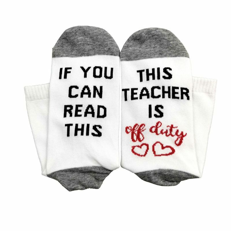 Chaussettes amusantes pour infirmières et enseignants, cadeaux d'appréciation de noël, chaussettes d'équipage, si vous pouvez lire ces mots humoristiques, lettres, bonneterie