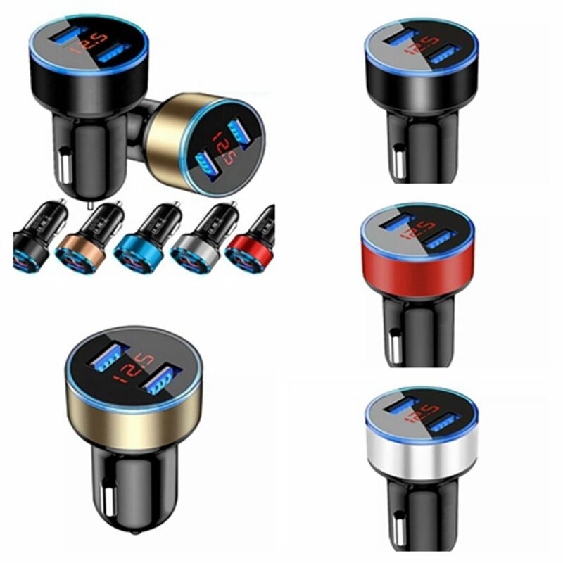 Chargeur de voiture avec voltmètre USB LED, opération simple, double port, adaptateur, navigateur, touriste, QC 3.0, 5V-3,1 A, 12V, 24V