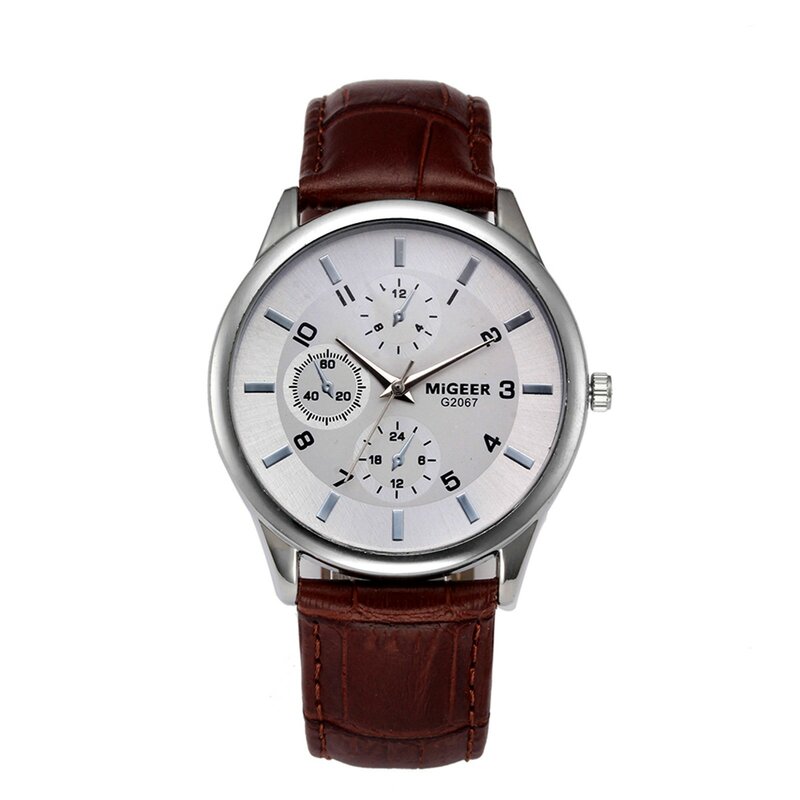 Sleek Minimalist Fashion With Strap Dial Men'S Quartz Watch Gift Watch Elegant Man Watch Leather Strap Men'S Wrist Watches