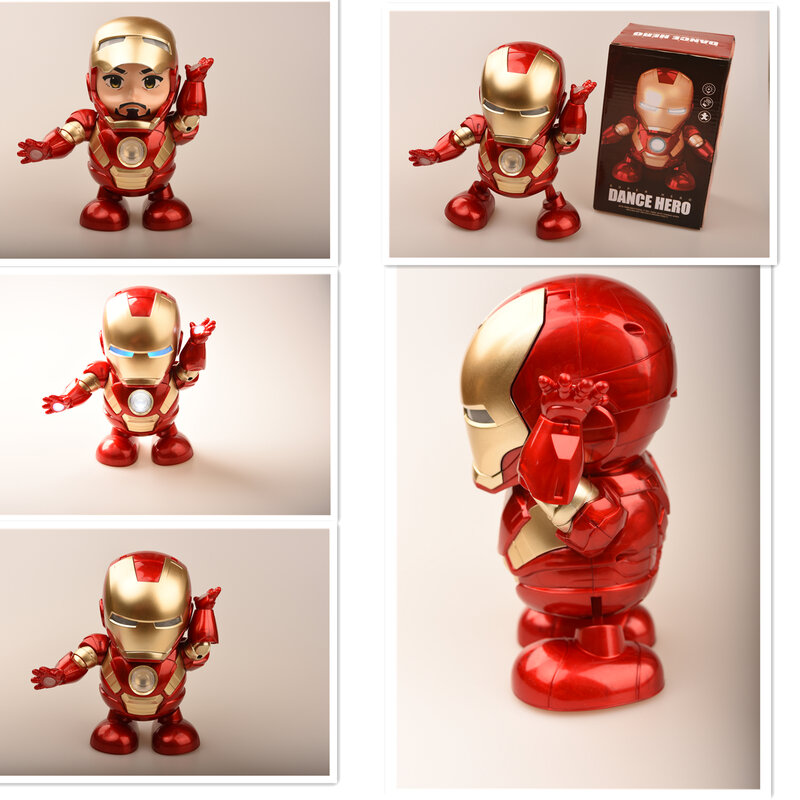 마블 아이언맨 춤추는 로봇 어린이 장난감, 노래하고 춤추는 인형, 상호 작용 가능, 깜짝 선물
