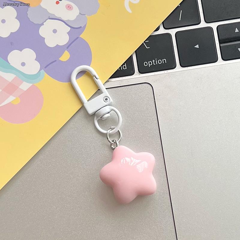 1pc niedlichen gelben rosa Sterne Schlüssel bund Anhänger Schlüssel ring für Mädchen Rucksack Charme Kopfhörer Fall Zubehör kreative Geschenke