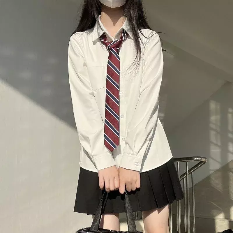 Camisa JK original de tecido TR feminina, uniforme de manga interior longa, estilo básico, todos os ternos casuais, estilo japonês, primavera e outono