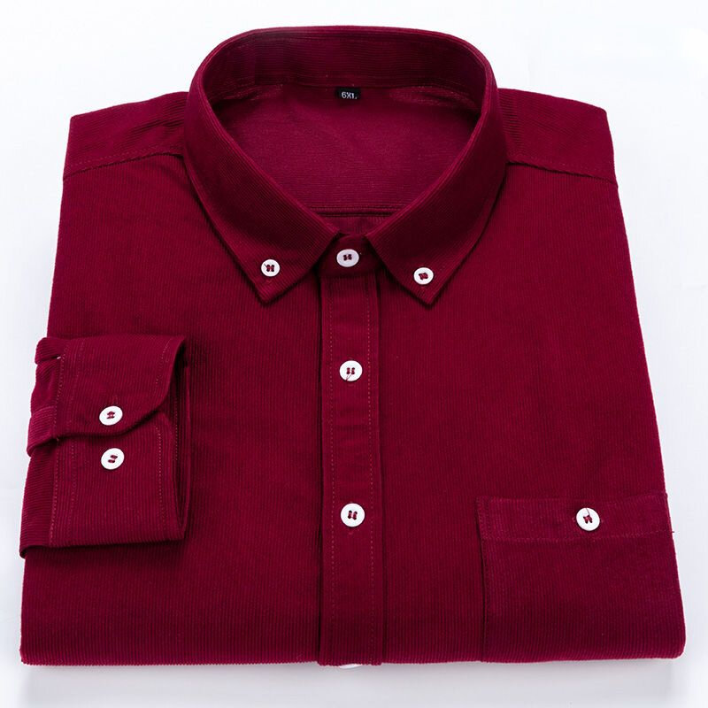 Camisa casual de botão manga longa masculina, 100% algodão puro, Tendências de Roupas, Fashion