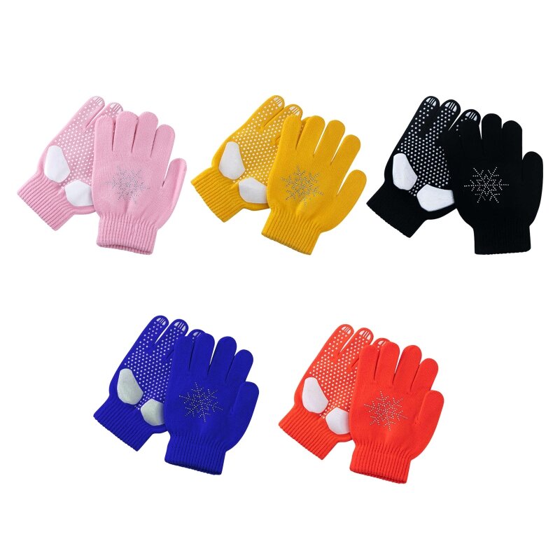 1 Pair Children Gloves Non-slip Rubber Winter Warm Stretch Gloves Boys Girls Sport Ski Cycling Fishing Slip Knit Gloves