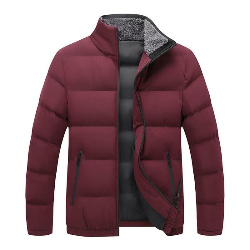 Mantel Pria Ukuran Plus Warna Solid Empuk Ekstra Tebal Mantel Musim Dingin untuk Pakaian Sehari-hari