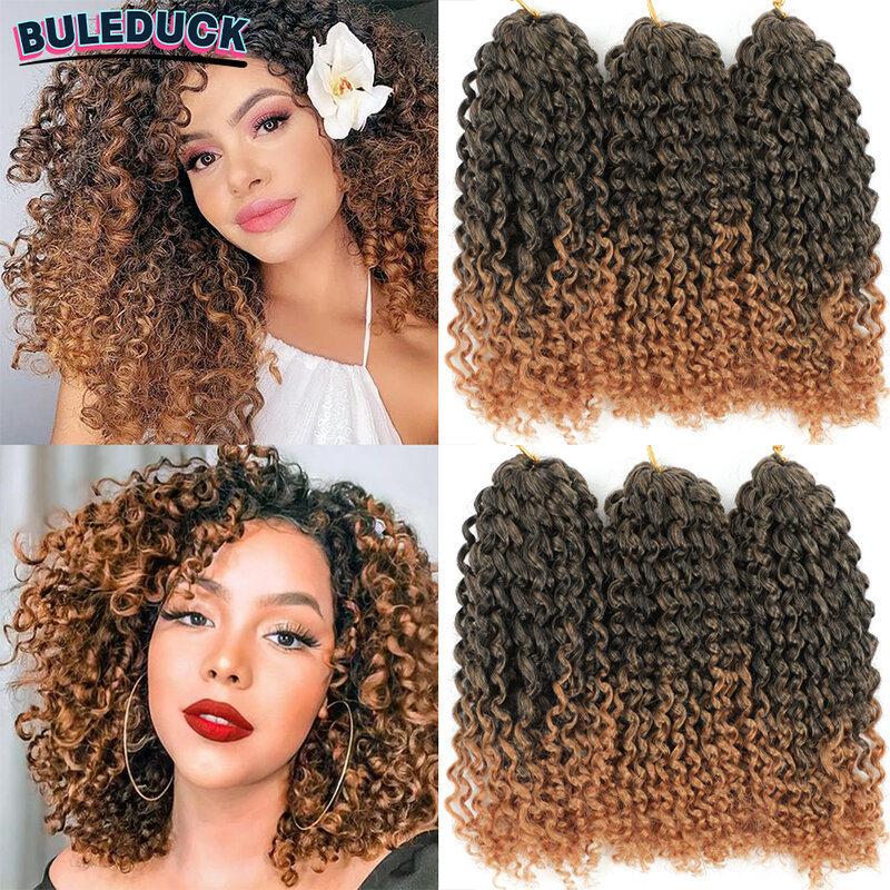 Trenzas cortas de ganchillo Marlybob, extensiones de cabello trenzado Jerry Curl ombré, Passion Twist