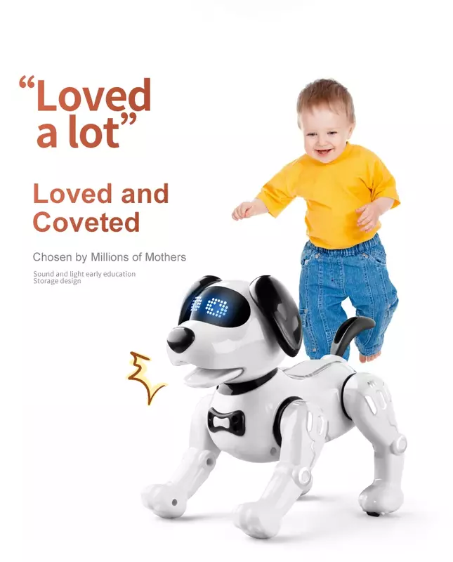 Sensoriamento Inteligente Interativo Cachorro RC Robot, Comando De Voz, Handstand Robótico, Cão De Dança