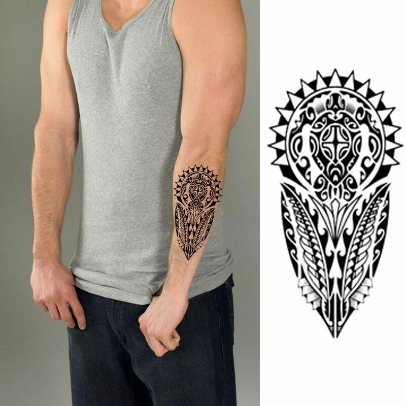 Nuovo autoadesivo del tatuaggio temporaneo del braccio della mano per gli uomini Totem braccio robotico impermeabile Tatoo Big Size Body Art adesivi per tatuaggi finti da uomo