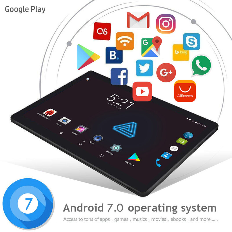 2024 gratis ongkir ใหม่แท็บเล็ต10นิ้วสองซิมการ์ดพร้อมเครือข่าย WIFI โทรออกได้บลูทูธแอนดรอยด์11 Google Play แท็บเล็ต5000mAh