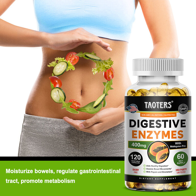 Digestive Enzymes Contain Papaya and Bromelain To Promote Better Digestion | Help with Bloating, Gas, and Constipation