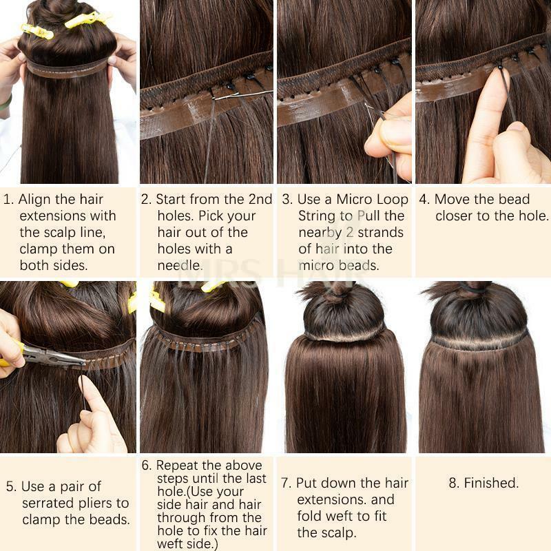 Invisible Hole Flat Pu Tape Human Hair Twin Tabs 25cm Long Tape PU Weft Real Human Hair No Glue Microlink Application 40-50g